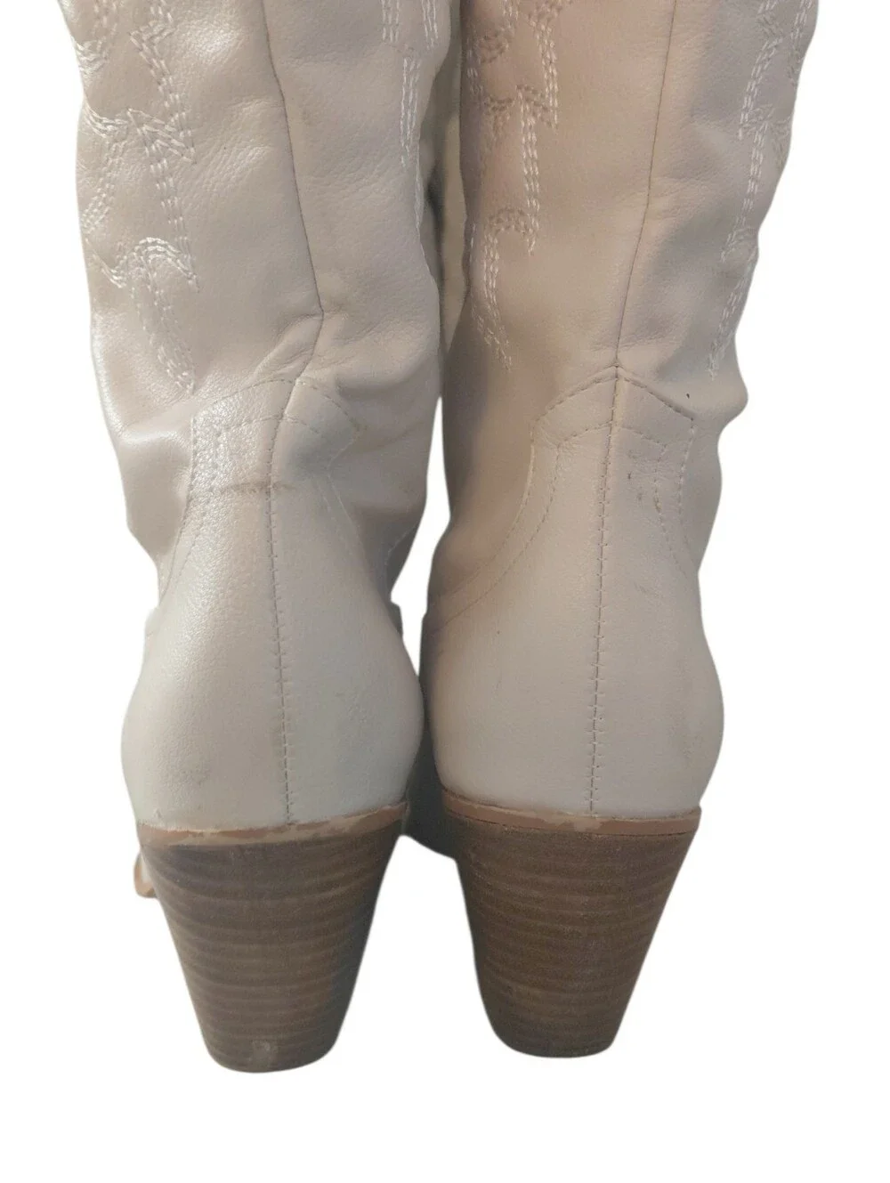 Bellini Cream Knee High Western Cowgirl Boots